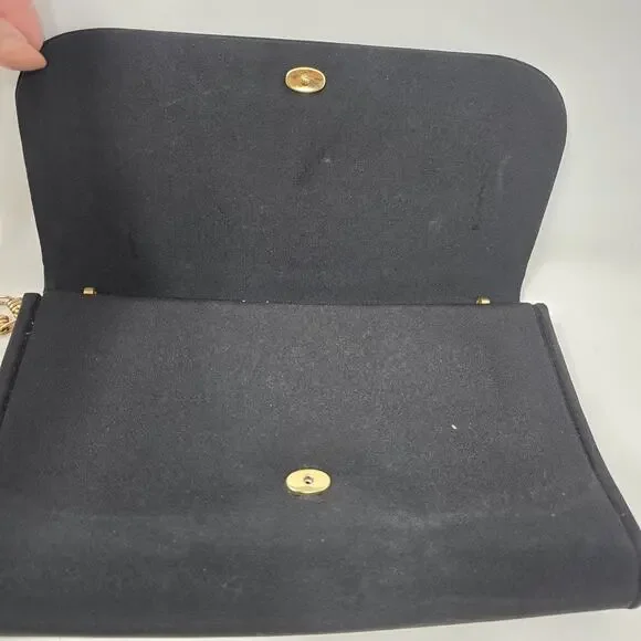 Vintage 70s Gucci Blondie GG Canvas Purse Clutch Brass Chain Made in Italy Black - Picture 14 of 14